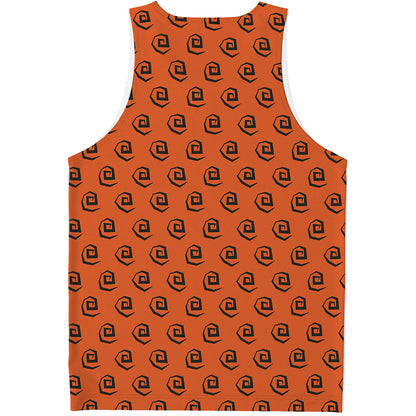 Halloween Spiral Pattern Print Men's Tank Top