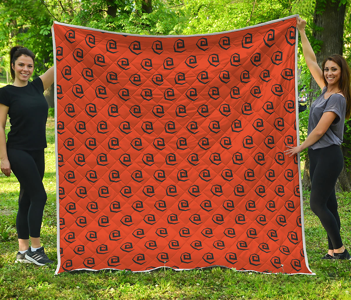 Halloween Spiral Pattern Print Quilt