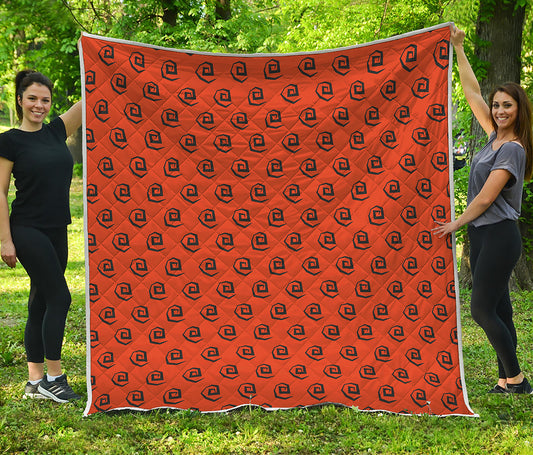 Halloween Spiral Pattern Print Quilt