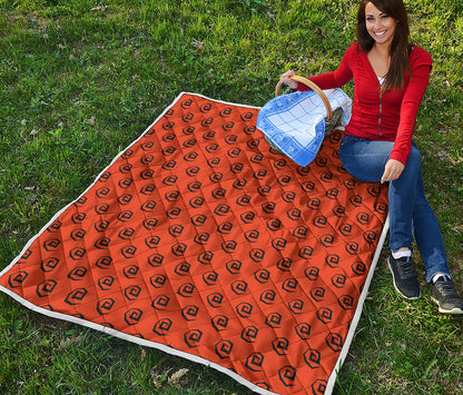 Halloween Spiral Pattern Print Quilt