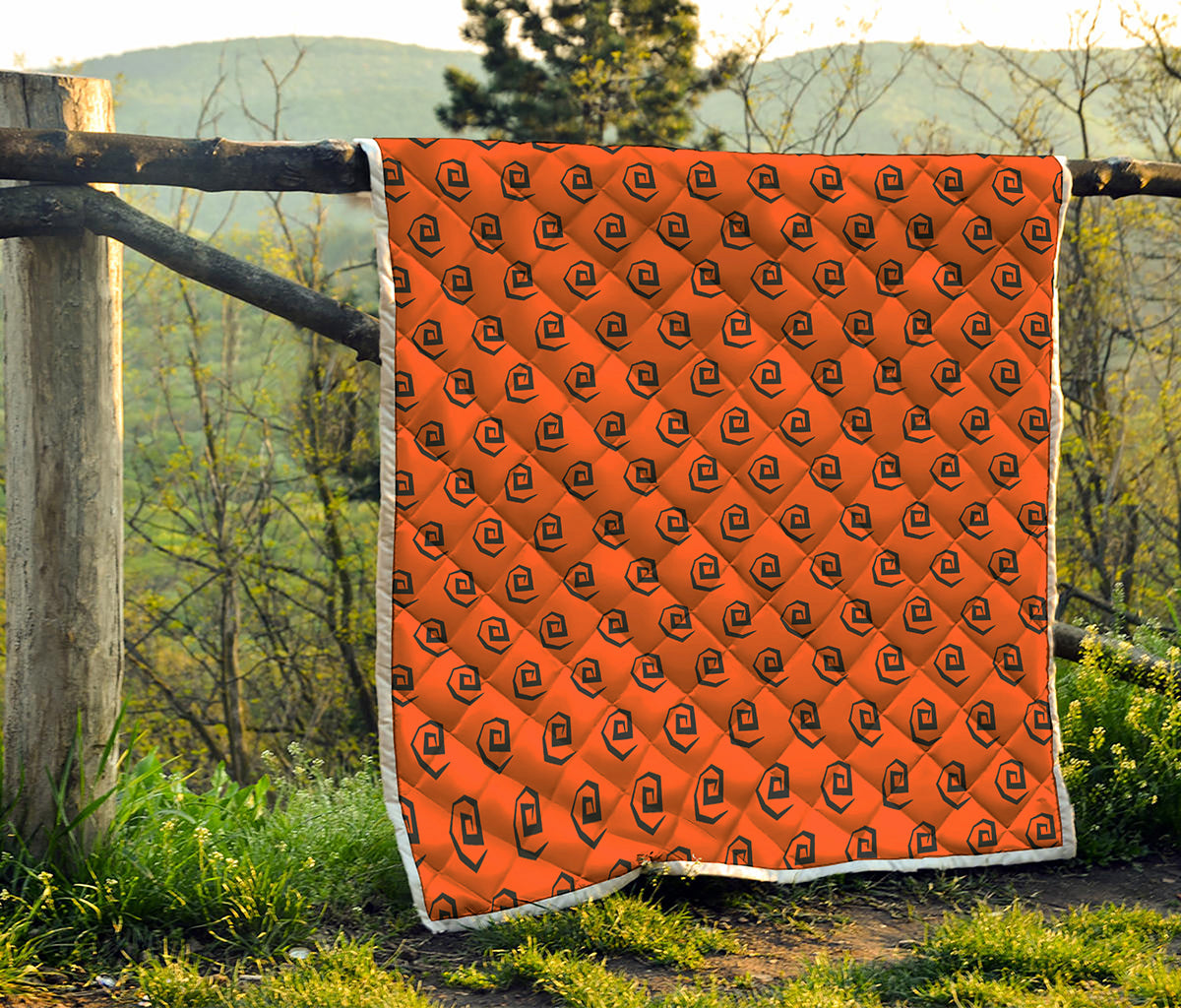 Halloween Spiral Pattern Print Quilt