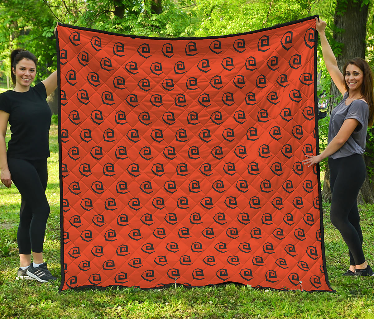 Halloween Spiral Pattern Print Quilt