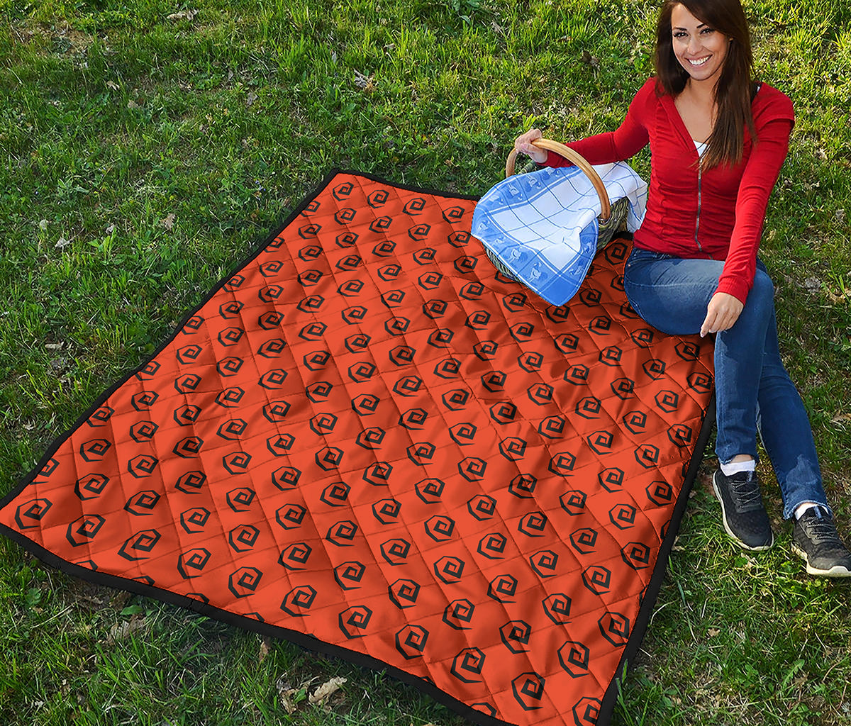 Halloween Spiral Pattern Print Quilt