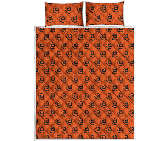 Halloween Spiral Pattern Print Quilt Bed Set
