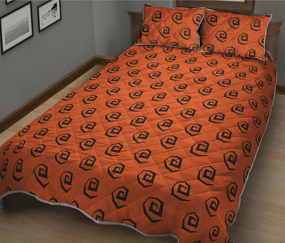 Halloween Spiral Pattern Print Quilt Bed Set