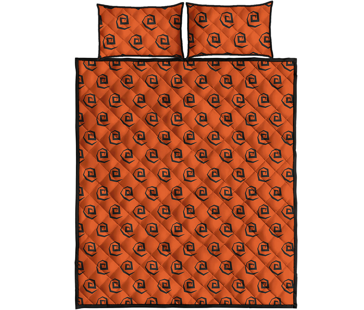 Halloween Spiral Pattern Print Quilt Bed Set