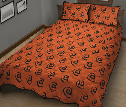 Halloween Spiral Pattern Print Quilt Bed Set