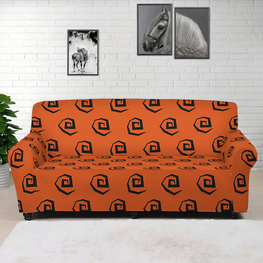 Halloween Spiral Pattern Print Sofa Cover