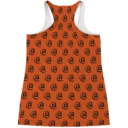 Halloween Spiral Pattern Print Women's Racerback Tank Top