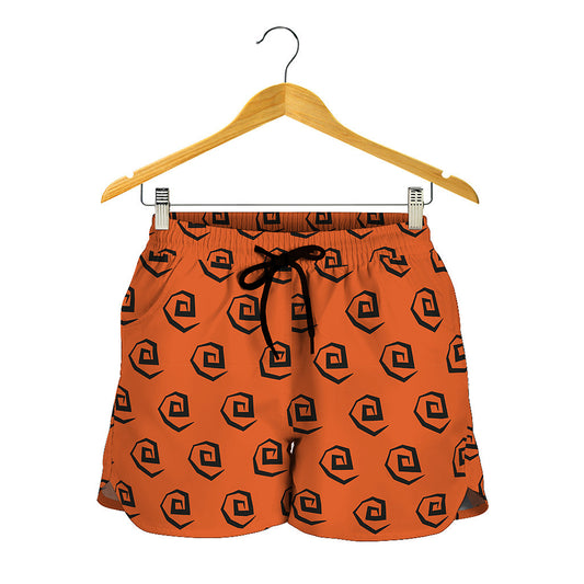 Halloween Spiral Pattern Print Women's Shorts
