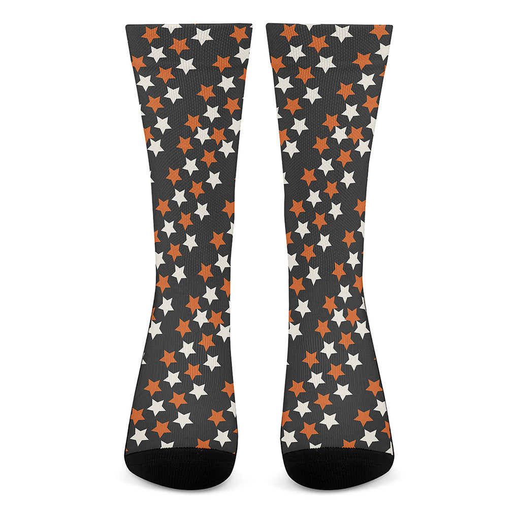 Halloween Star Pattern Print Crew Socks