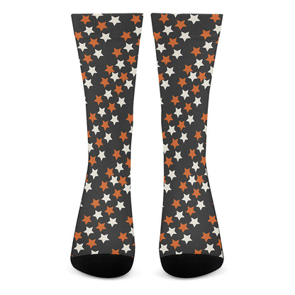 Halloween Star Pattern Print Crew Socks