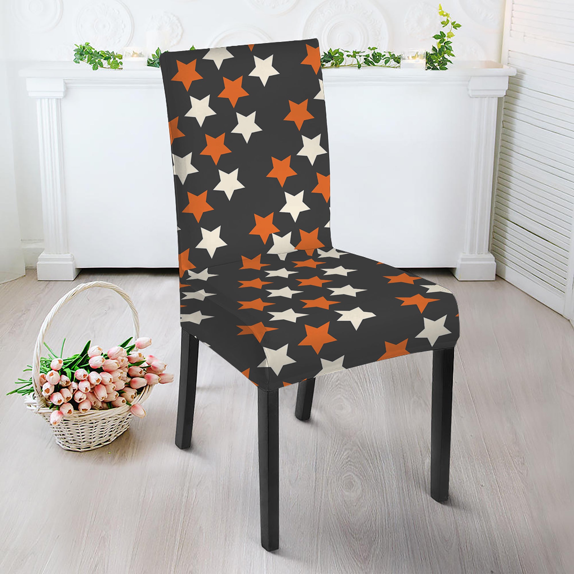 Halloween Star Pattern Print Dining Chair Slipcover