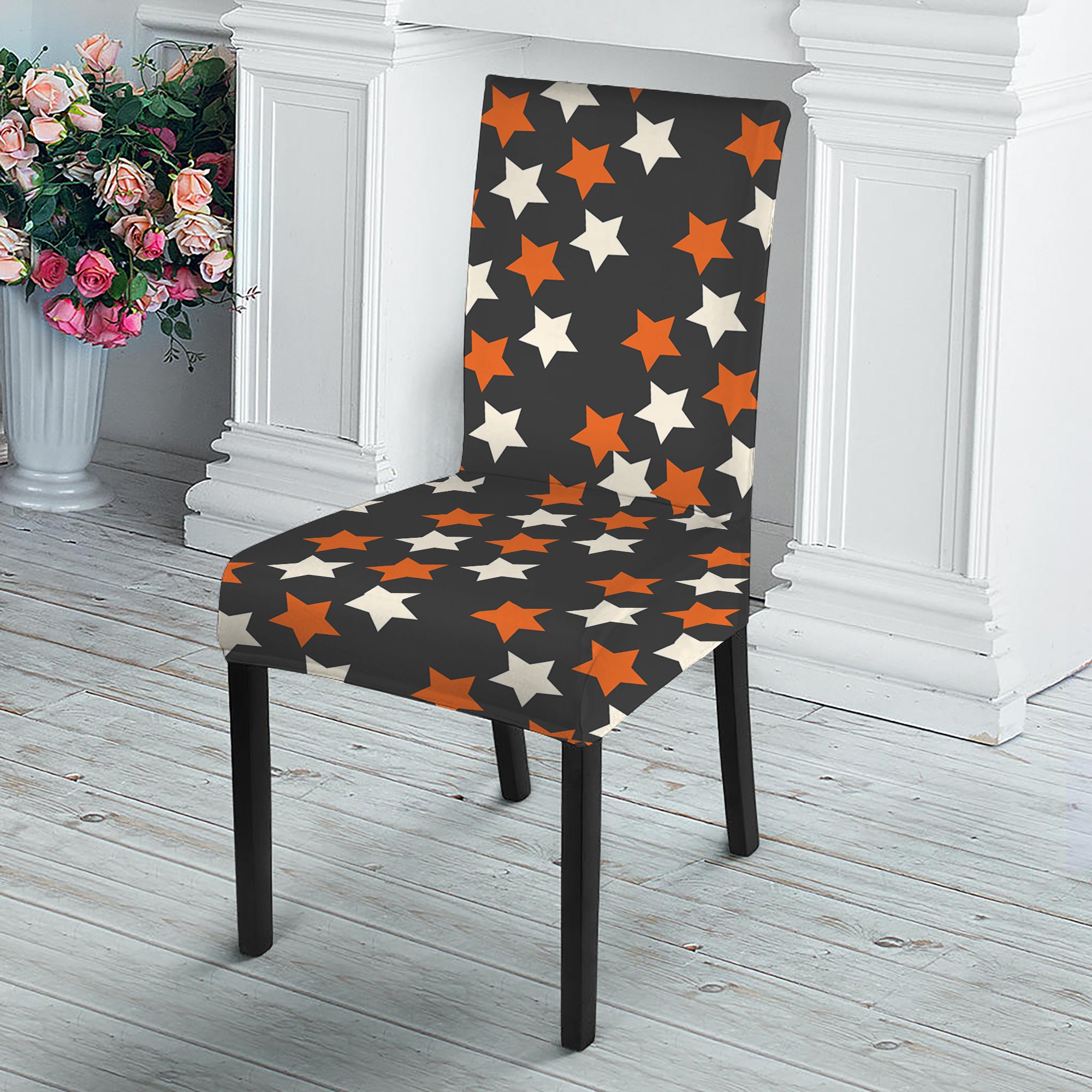 Halloween Star Pattern Print Dining Chair Slipcover