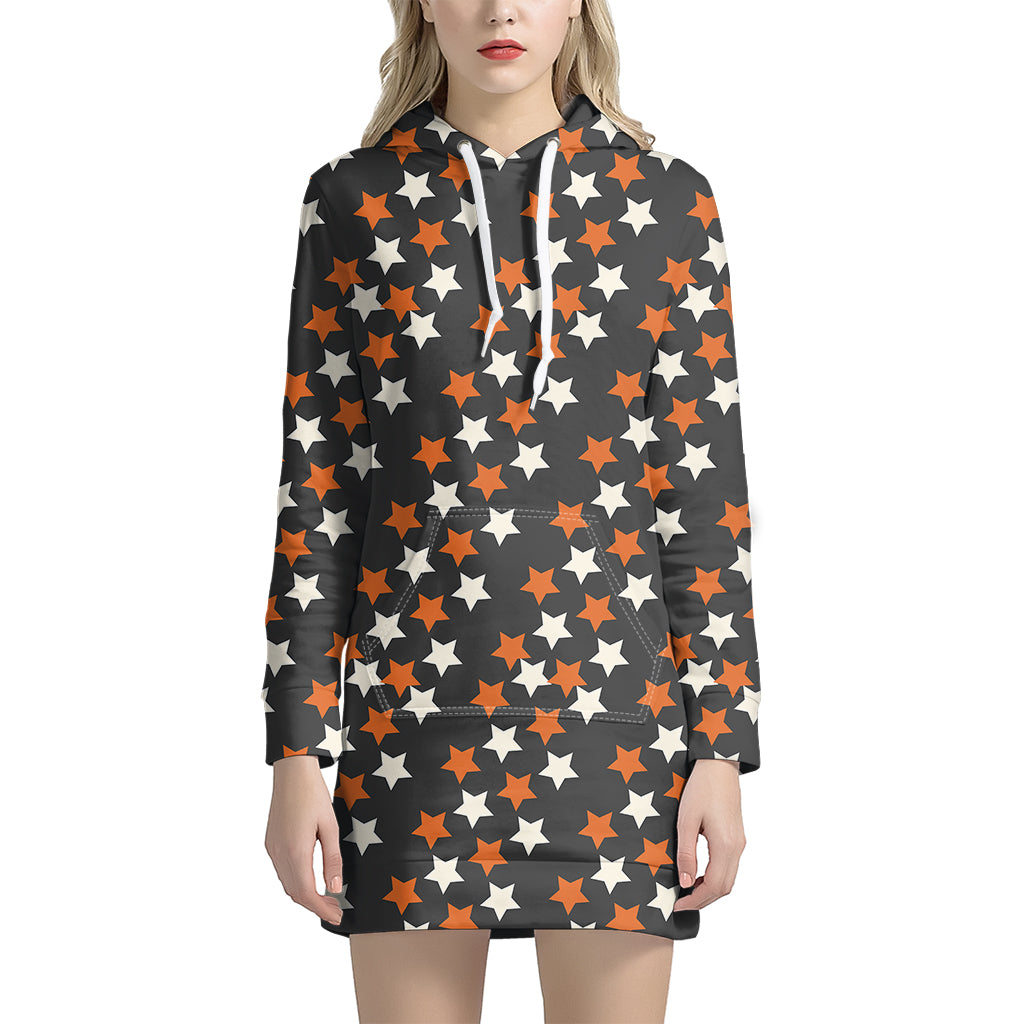Halloween Star Pattern Print Hoodie Dress