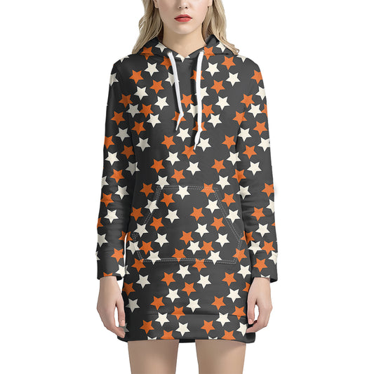 Halloween Star Pattern Print Hoodie Dress