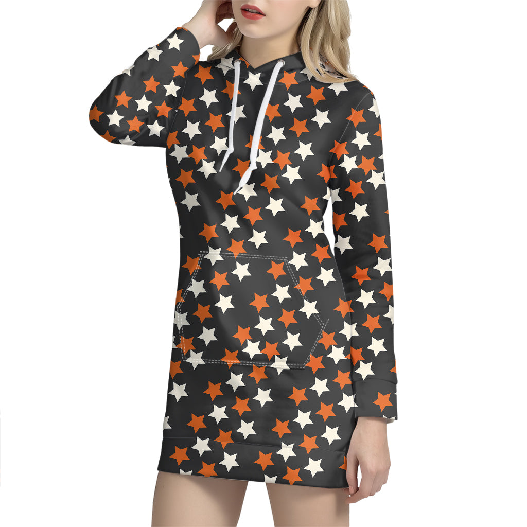 Halloween Star Pattern Print Hoodie Dress