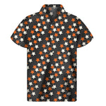 Halloween Star Pattern Print Men's Short Sleeve Shirt