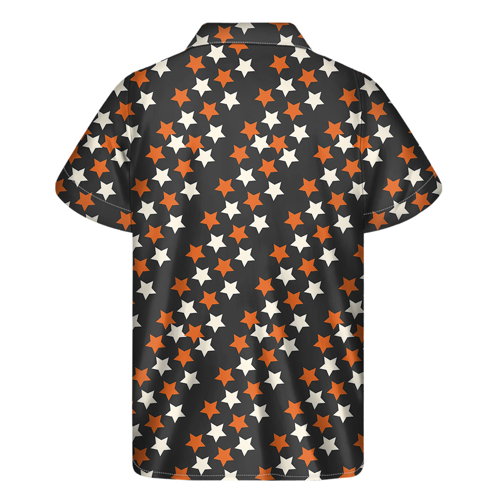 Halloween Star Pattern Print Men's Short Sleeve Shirt