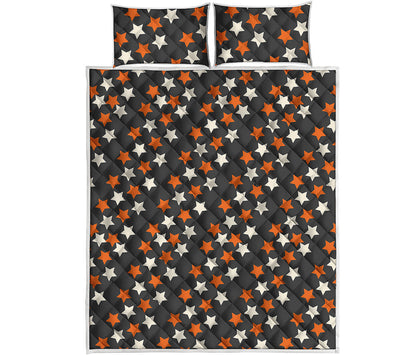 Halloween Star Pattern Print Quilt Bed Set