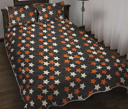 Halloween Star Pattern Print Quilt Bed Set
