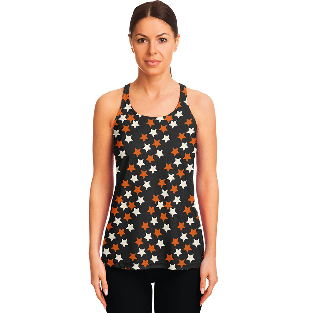Halloween Star Pattern Print Women's Racerback Tank Top