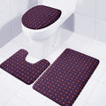 Halloween Stars Pattern Print 3 Piece Bath Mat Set