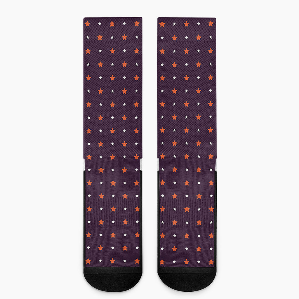 Halloween Stars Pattern Print Crew Socks