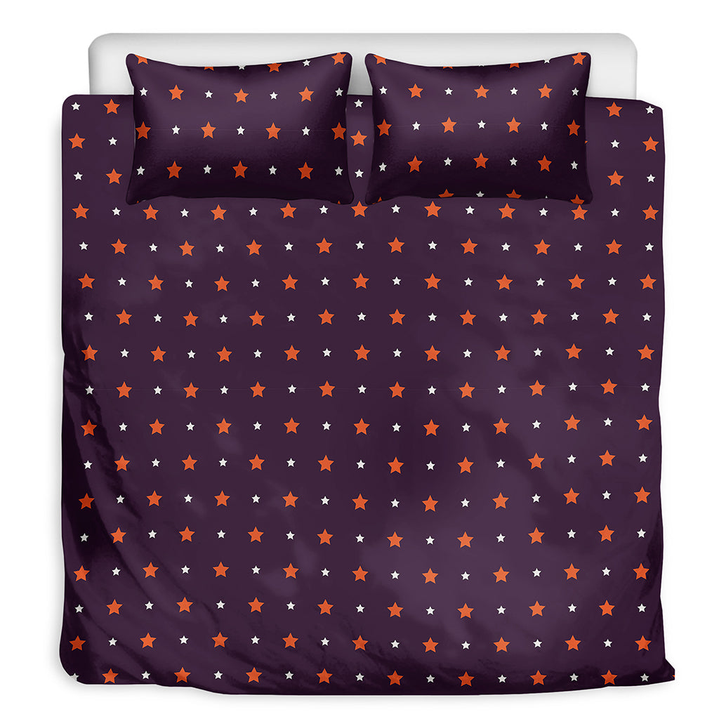 Halloween Stars Pattern Print Duvet Cover Bedding Set