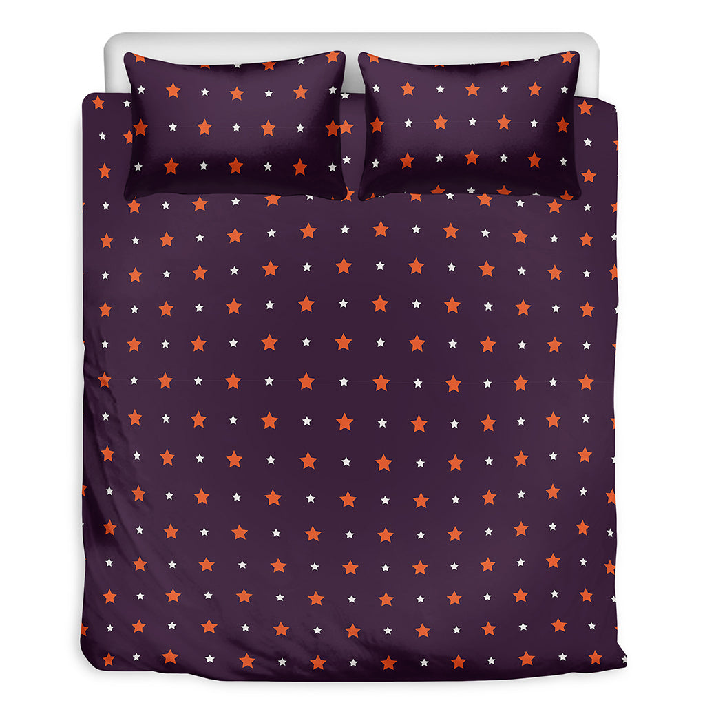 Halloween Stars Pattern Print Duvet Cover Bedding Set