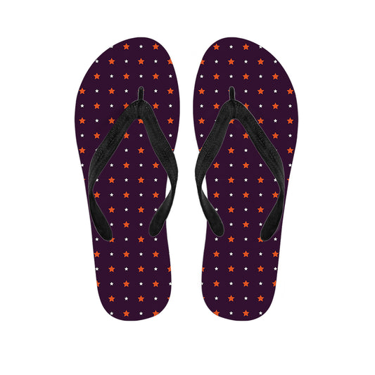 Halloween Stars Pattern Print Flip Flops