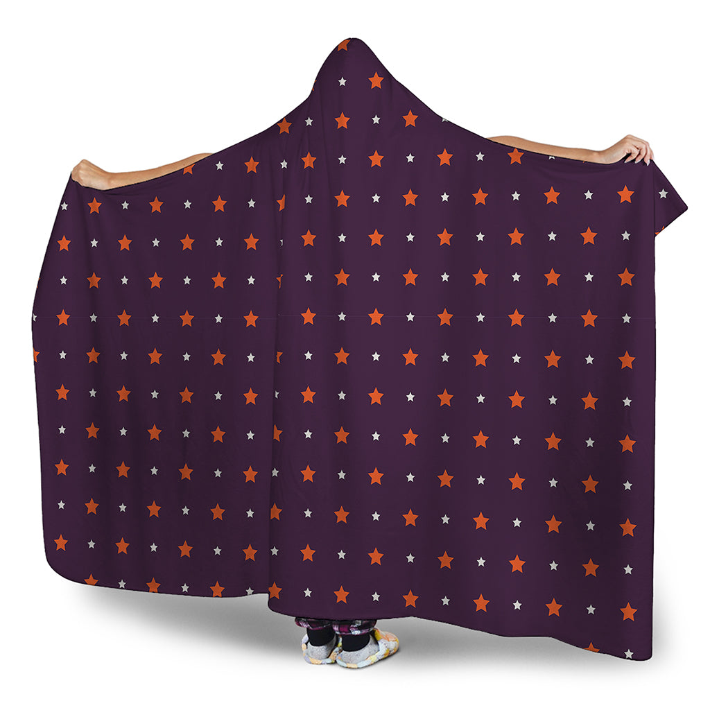 Halloween Stars Pattern Print Hooded Blanket
