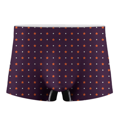 Halloween Stars Pattern Print Men's Boxer Briefs