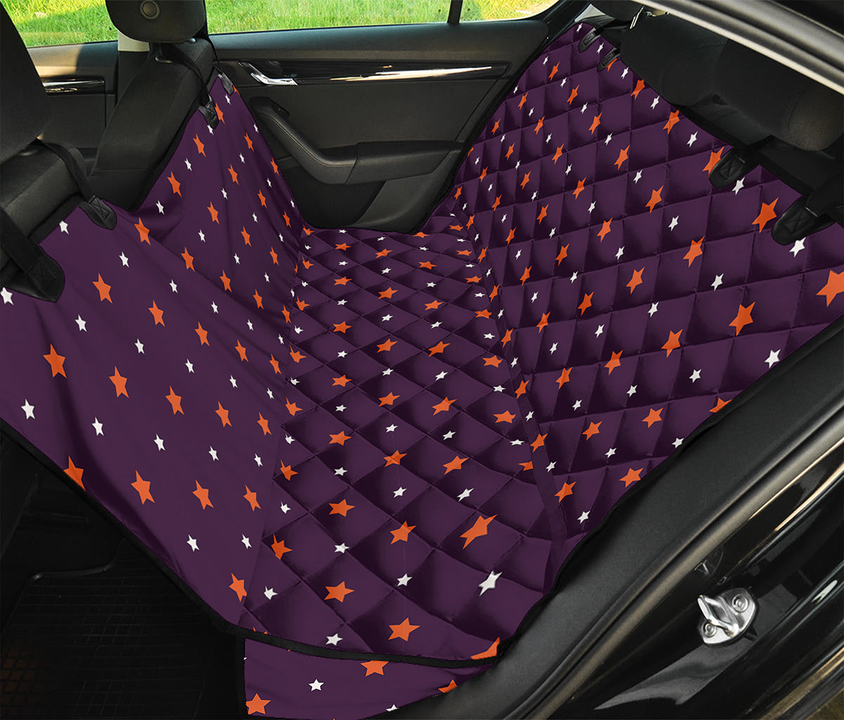 Halloween Stars Pattern Print Pet Car Back Seat Cover