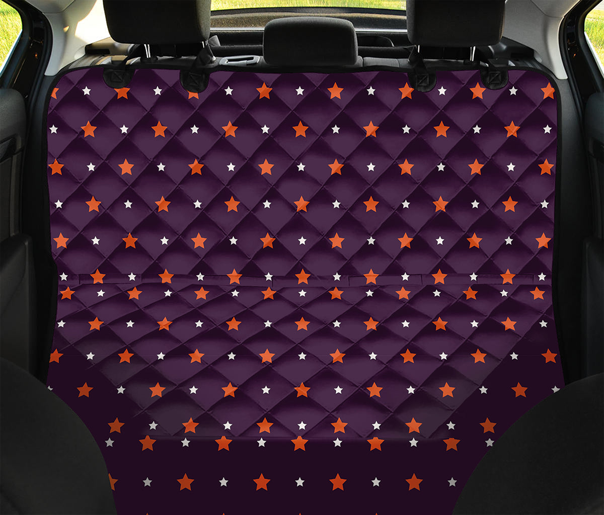 Halloween Stars Pattern Print Pet Car Back Seat Cover