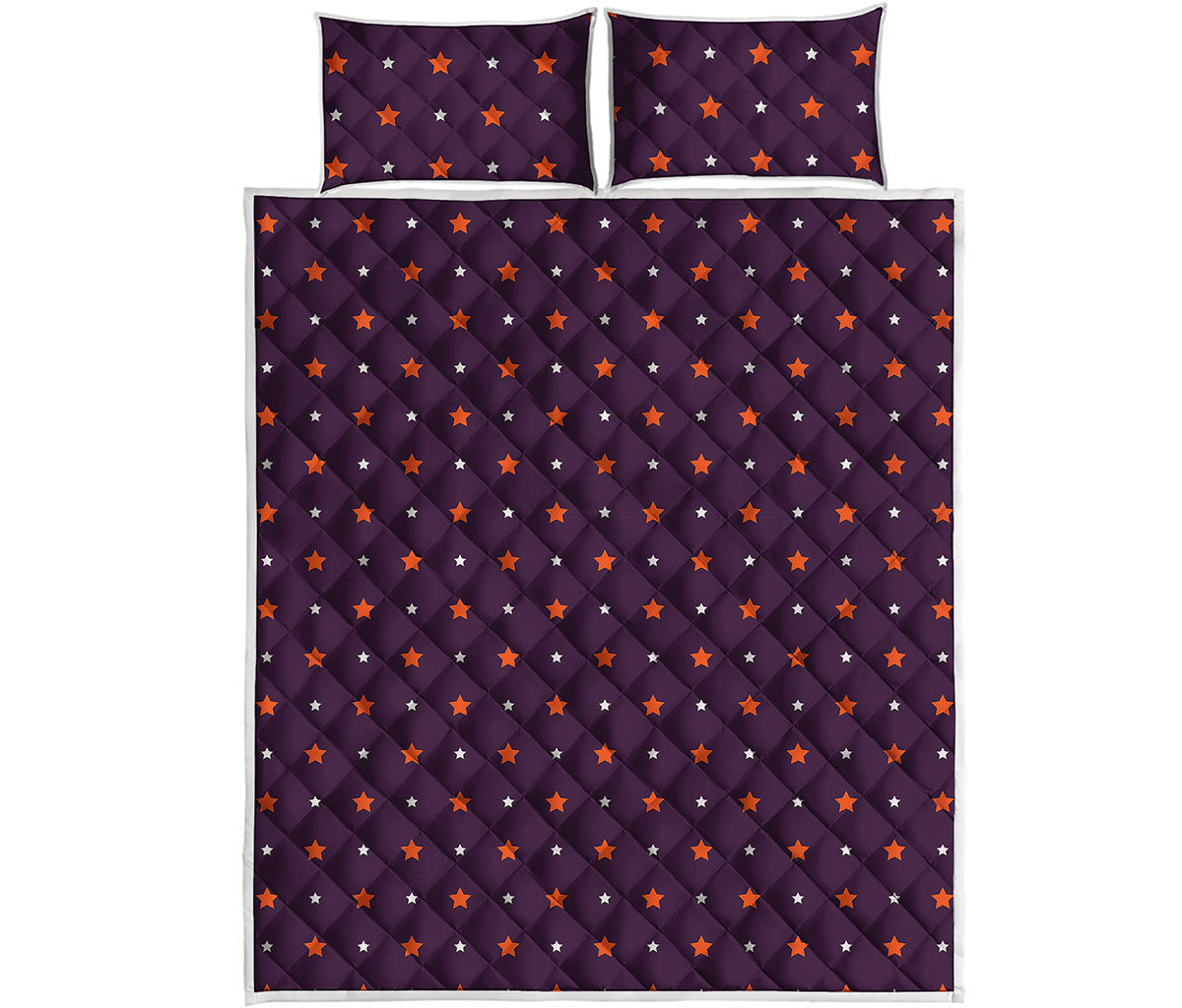 Halloween Stars Pattern Print Quilt Bed Set