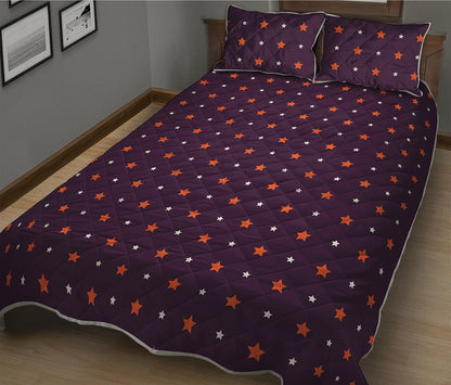 Halloween Stars Pattern Print Quilt Bed Set