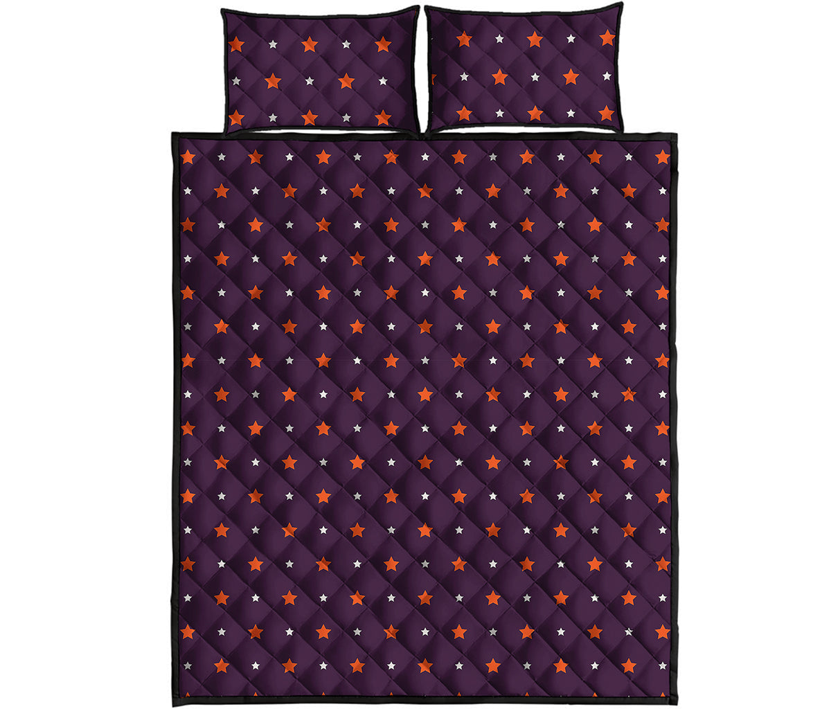 Halloween Stars Pattern Print Quilt Bed Set
