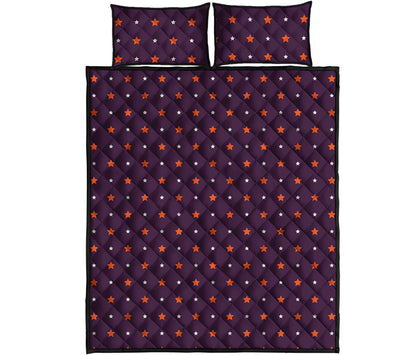 Halloween Stars Pattern Print Quilt Bed Set