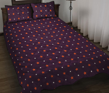Halloween Stars Pattern Print Quilt Bed Set