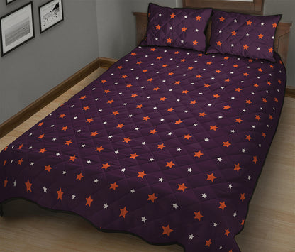 Halloween Stars Pattern Print Quilt Bed Set