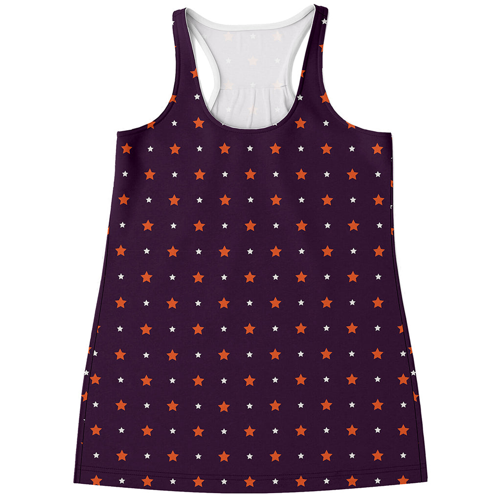 Halloween Stars Pattern Print Women's Racerback Tank Top