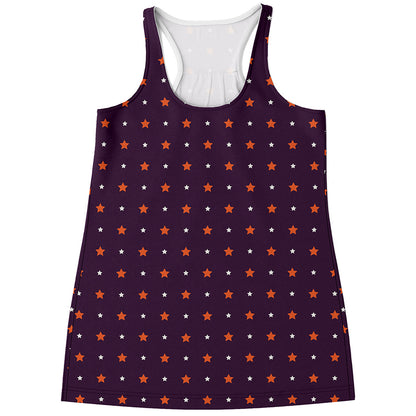 Halloween Stars Pattern Print Women's Racerback Tank Top
