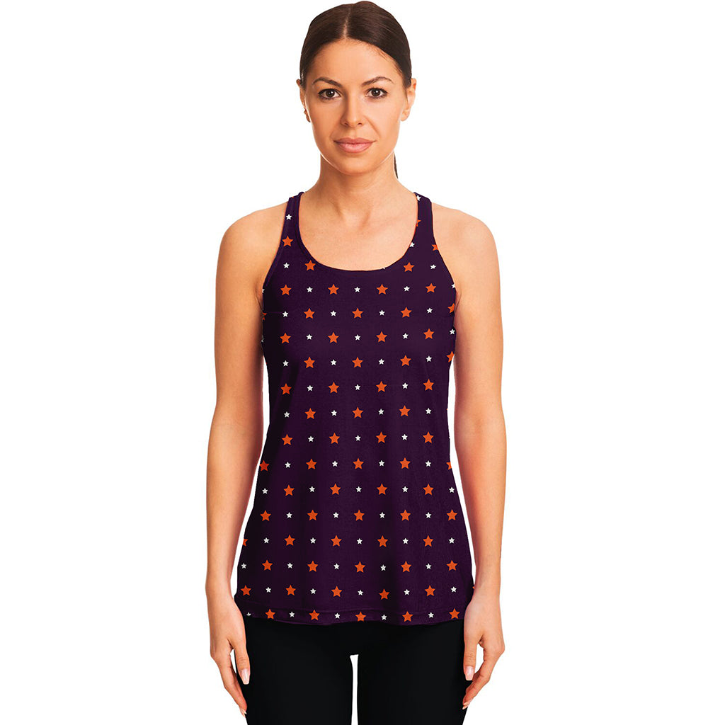Halloween Stars Pattern Print Women's Racerback Tank Top