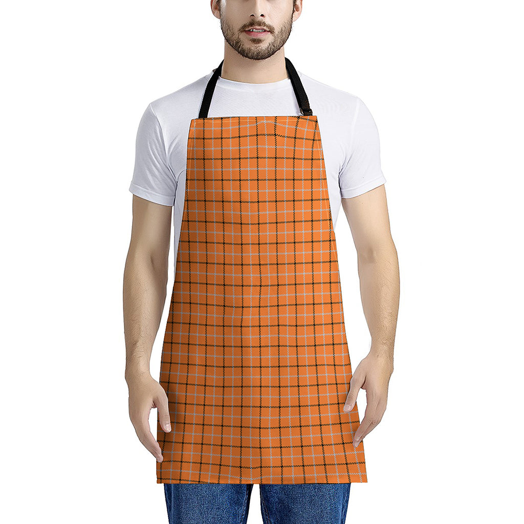 Halloween Tattersall Pattern Print Apron