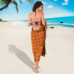Halloween Tattersall Pattern Print Beach Sarong Wrap