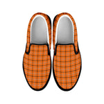 Halloween Tattersall Pattern Print Black Slip On Shoes