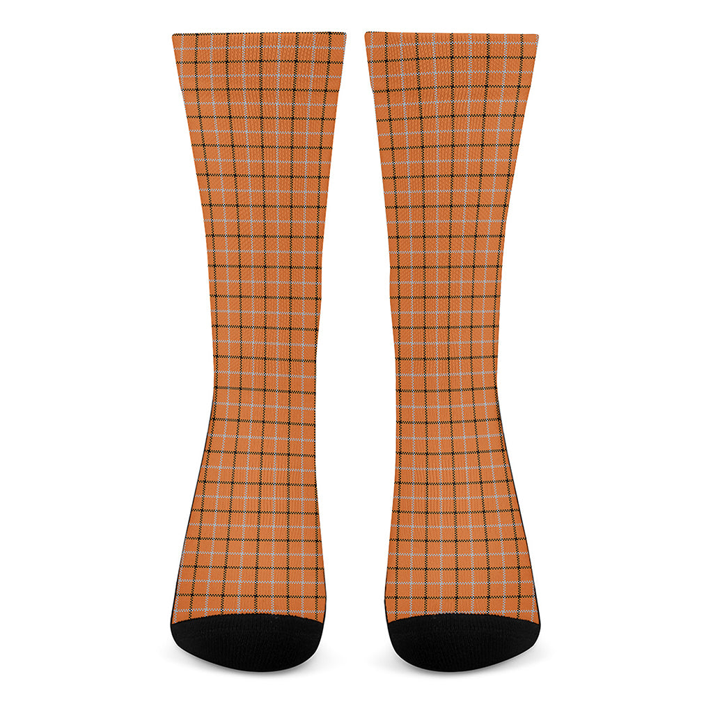 Halloween Tattersall Pattern Print Crew Socks