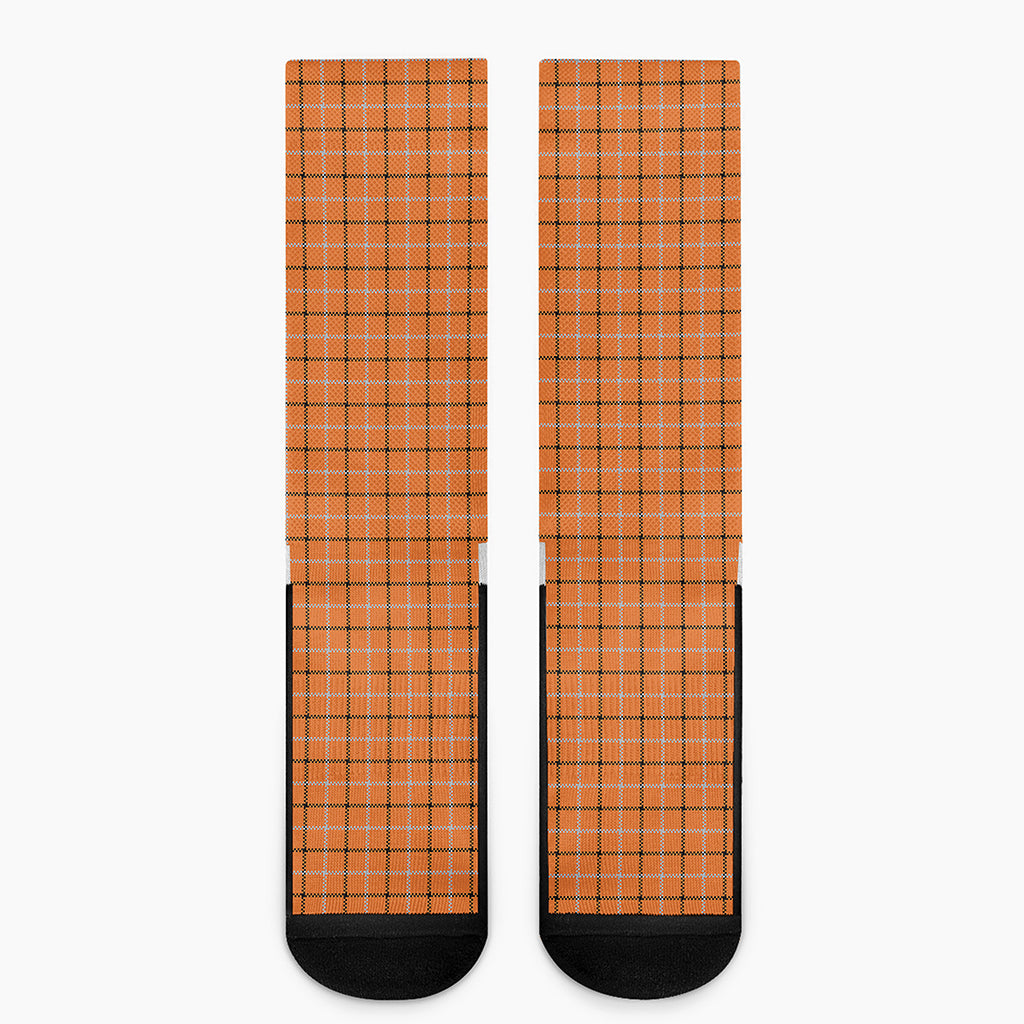 Halloween Tattersall Pattern Print Crew Socks