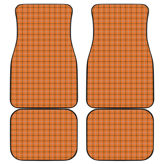 Halloween Tattersall Pattern Print Front and Back Car Floor Mats